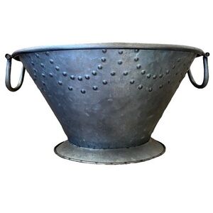 Farmhouse Metal Decorative Bowl w/ Handles